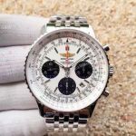 Swiss Grade 1 Breitling Navitimer White Panda Face 7750 43mm Watch Super Clone